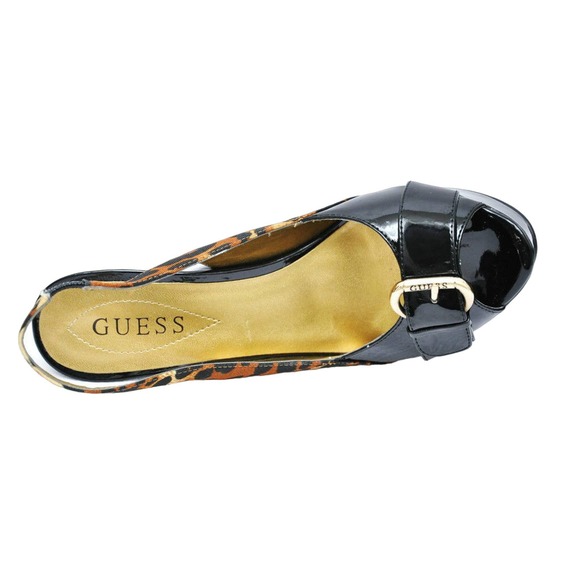 Guess EVELYN-2 Peep Toe Platform Slingback Pump Heel Shoe Leopard 9.5/10 New - Picture 5 of 5